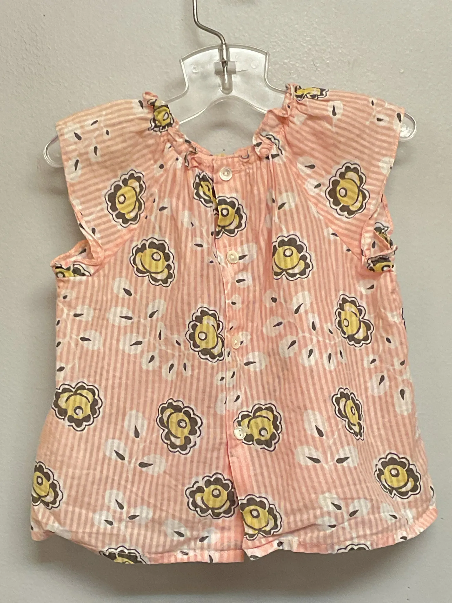 Bonpoint Size 6M Pink Flower Cotton Infant Girls Blouses & Tunics