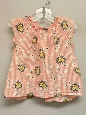 Bonpoint Size 6M Pink Flower Cotton Infant Girls Blouses & Tunics