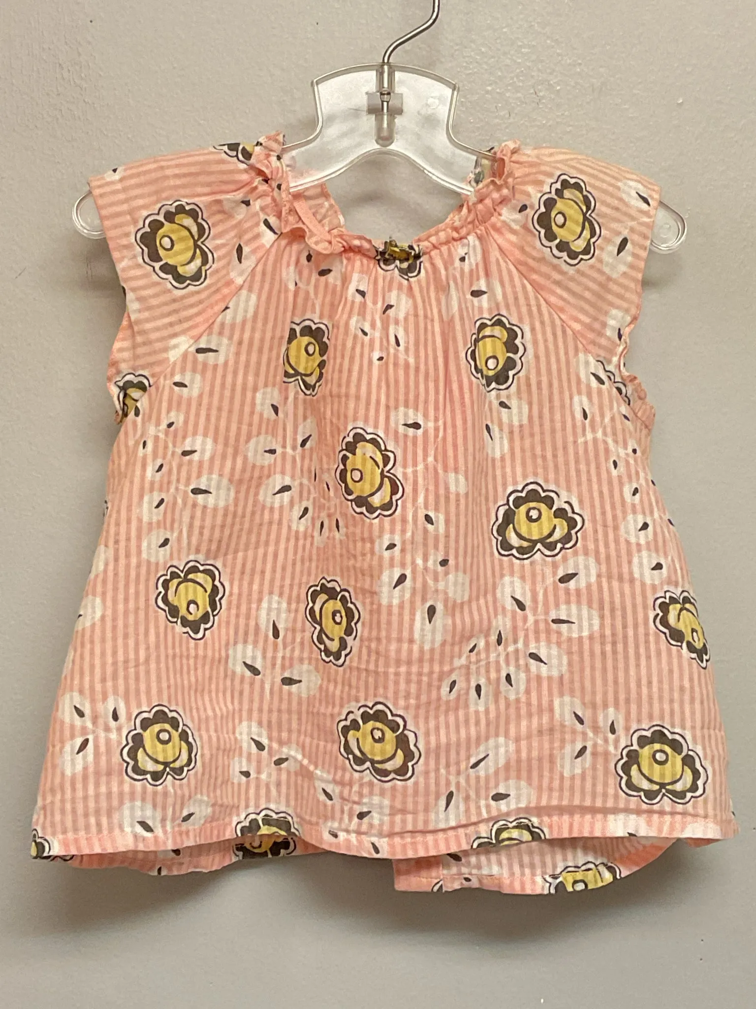 Bonpoint Size 6M Pink Flower Cotton Infant Girls Blouses & Tunics