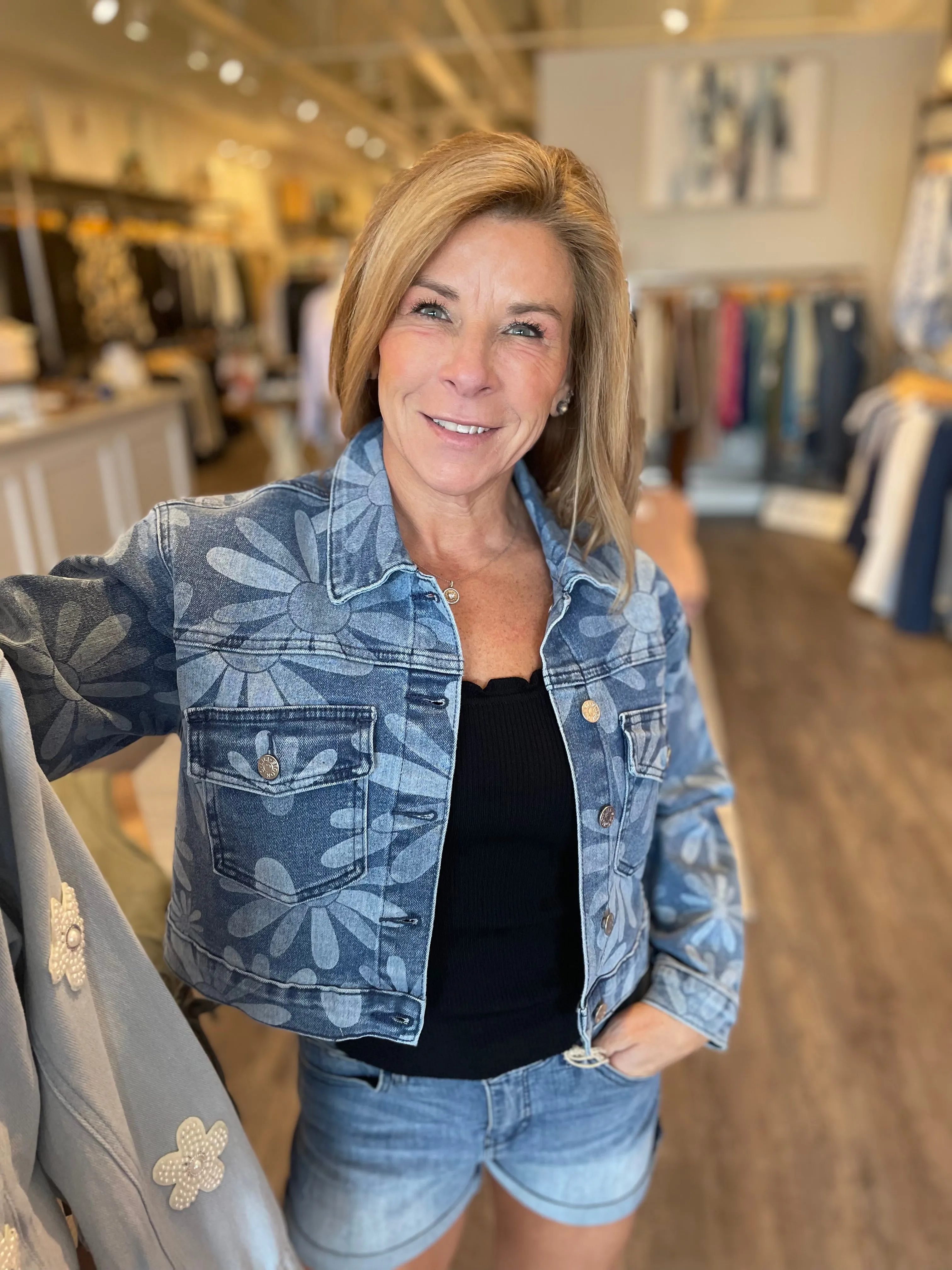 Floral Print Denim Jacket