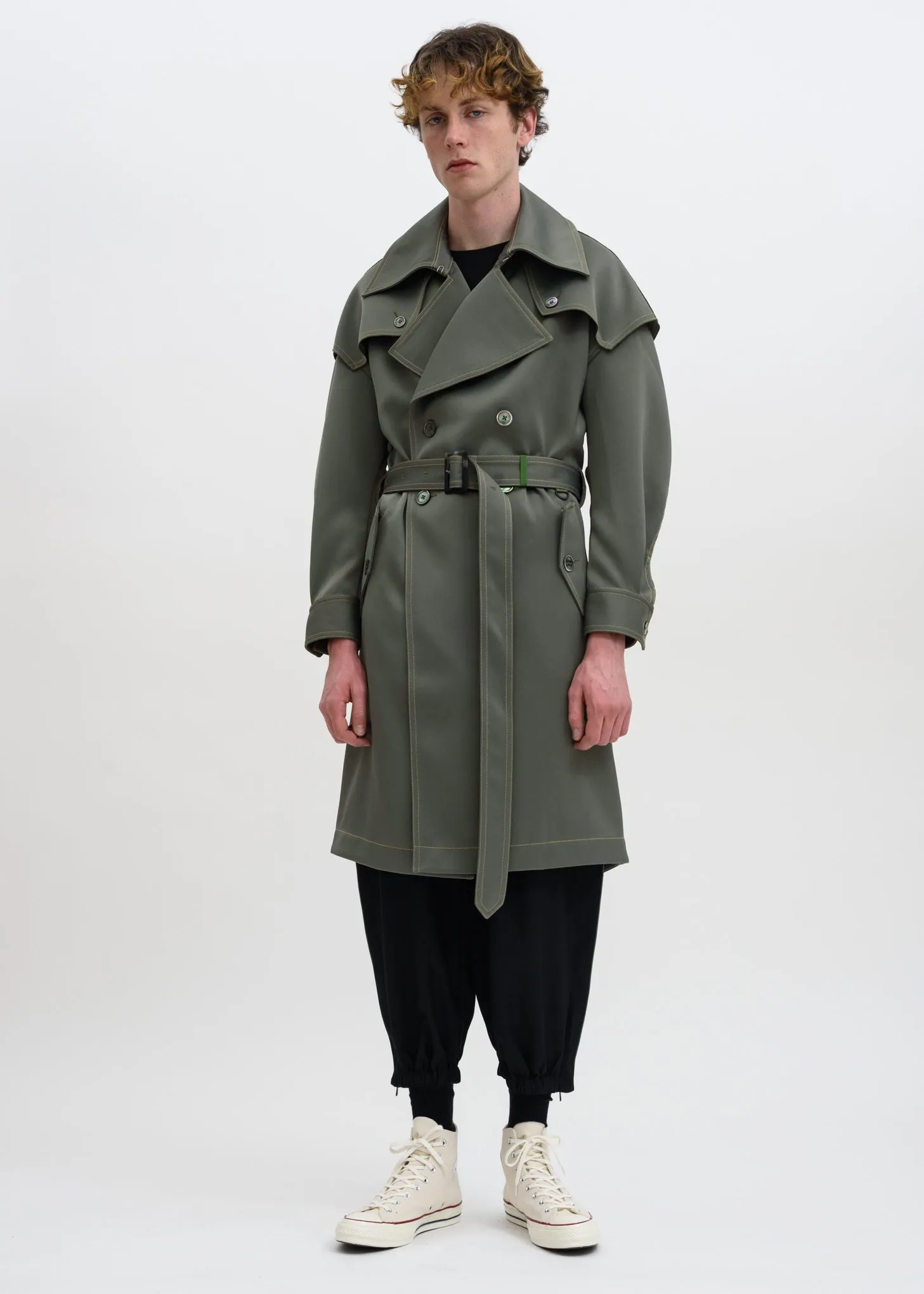 Green Double Breasted Coat