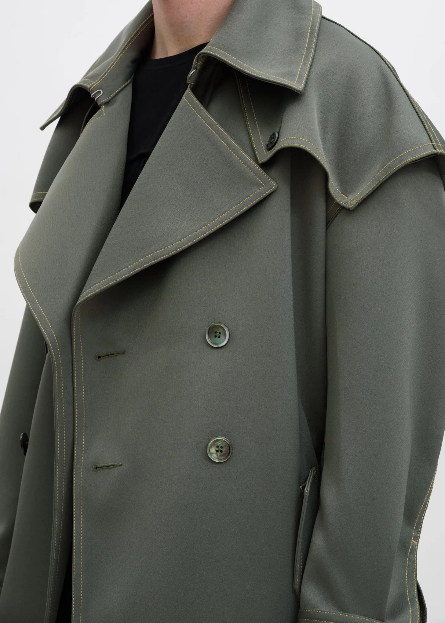 Green Double Breasted Coat