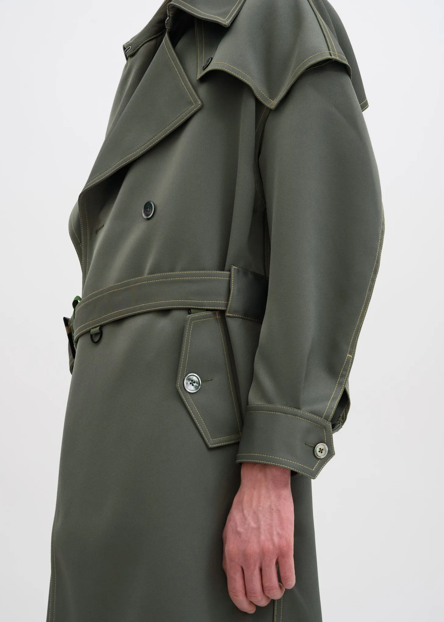 Green Double Breasted Coat