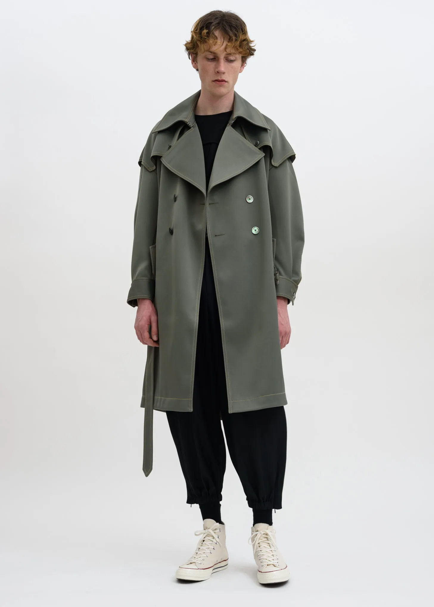Green Double Breasted Coat