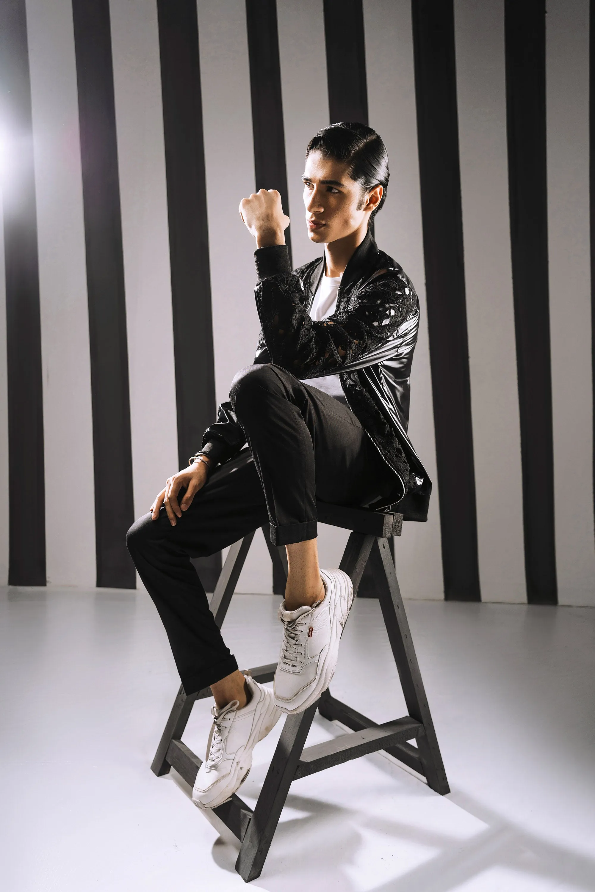 Mesh Panel Parachute Bomber Jacket