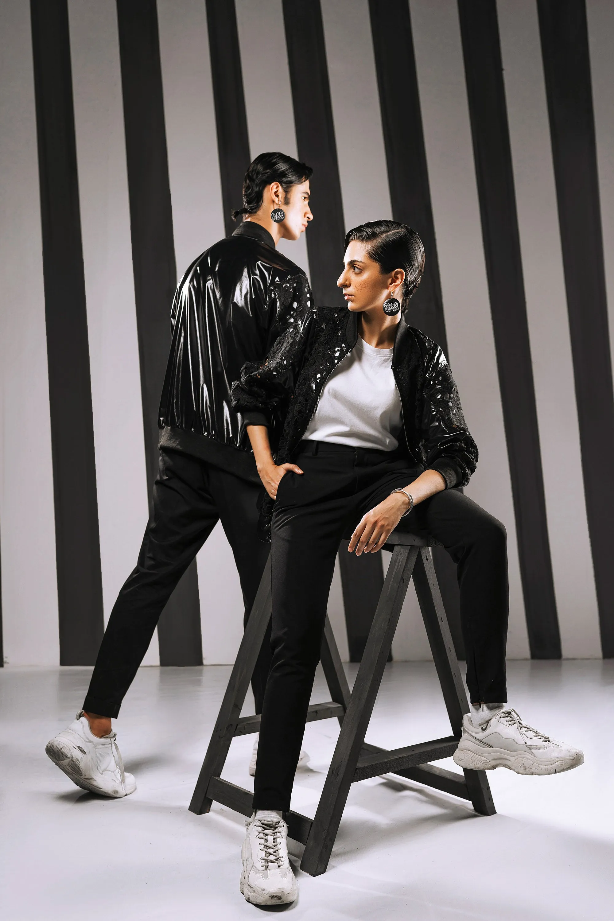 Mesh Panel Parachute Bomber Jacket