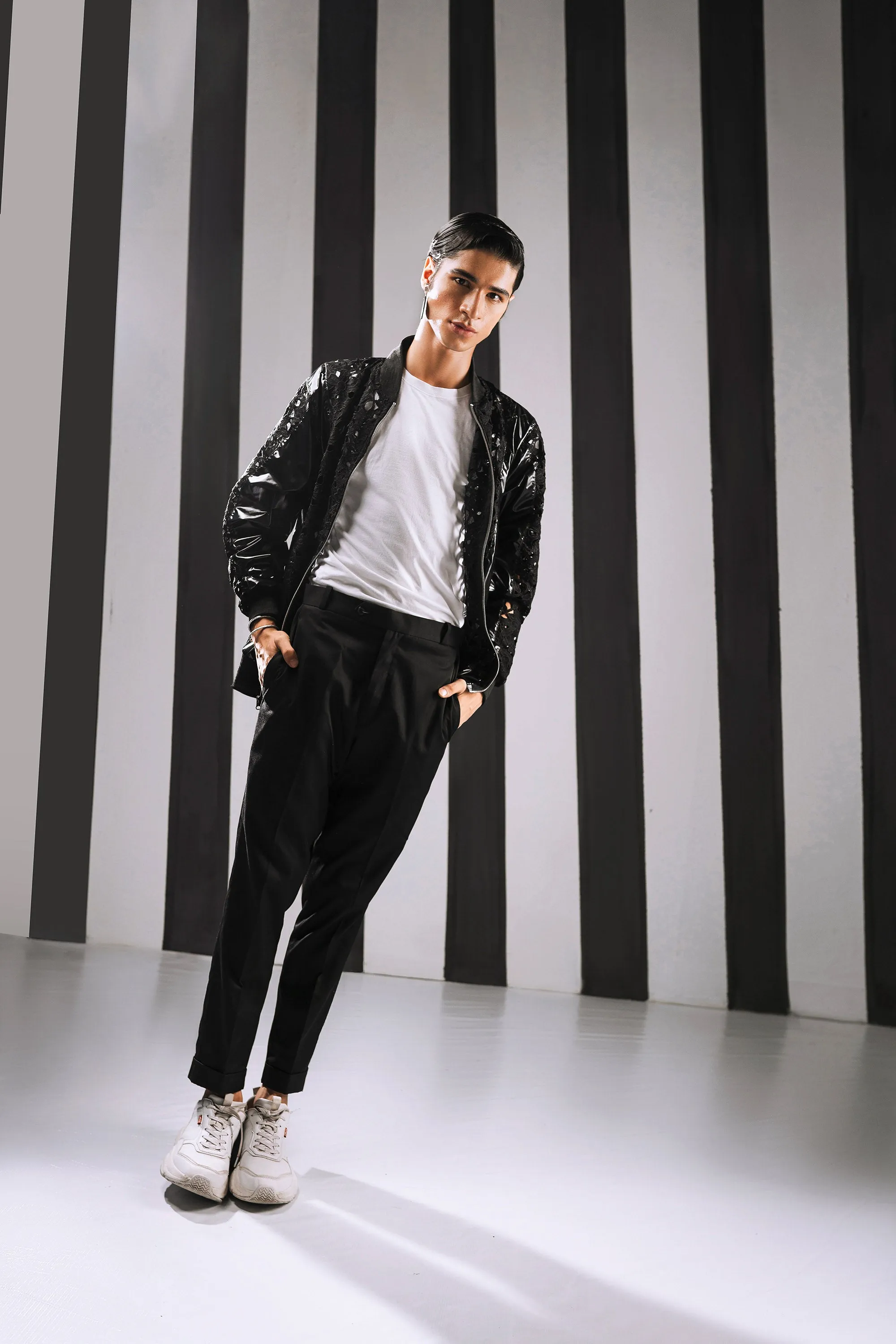 Mesh Panel Parachute Bomber Jacket