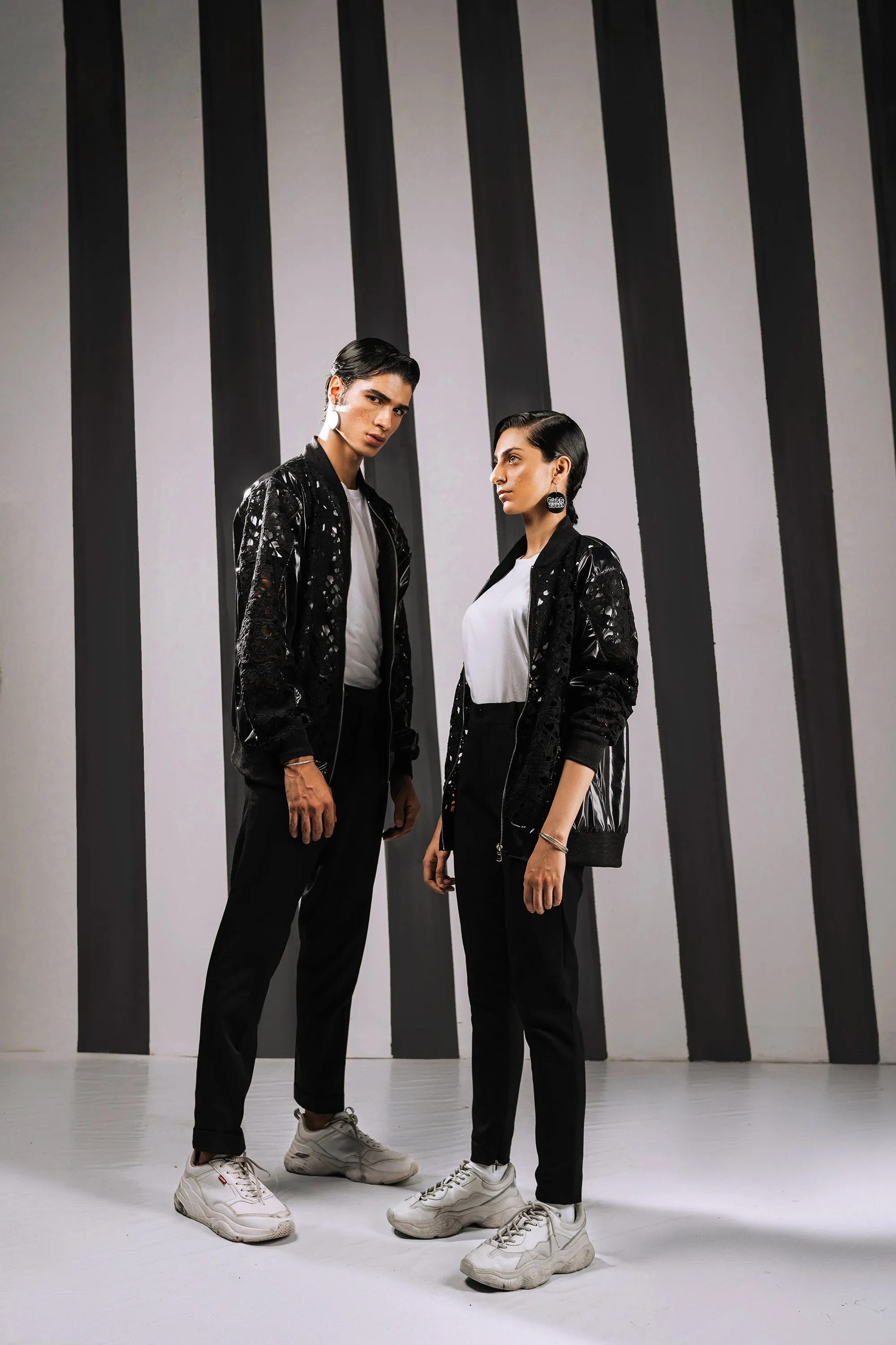 Mesh Panel Parachute Bomber Jacket