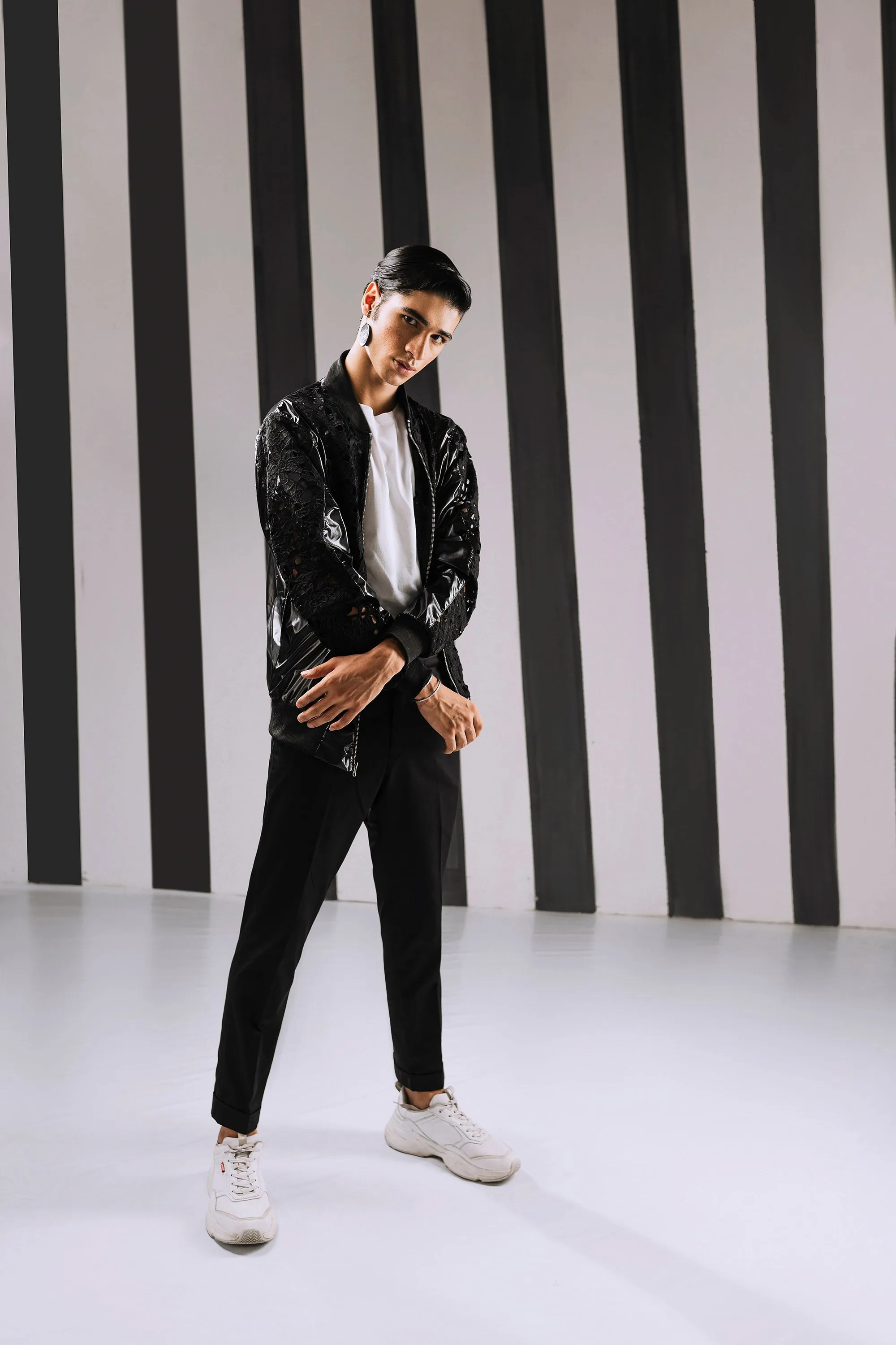 Mesh Panel Parachute Bomber Jacket