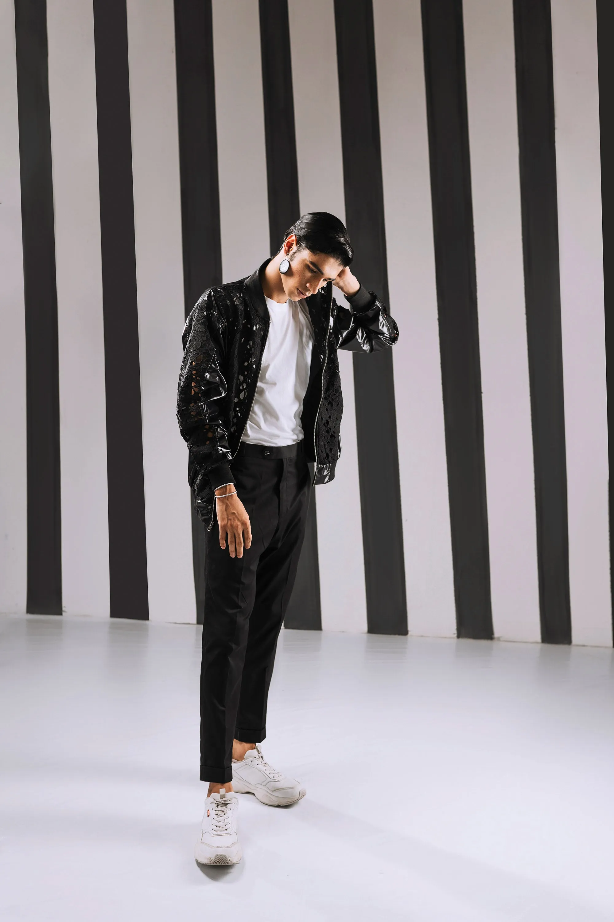 Mesh Panel Parachute Bomber Jacket