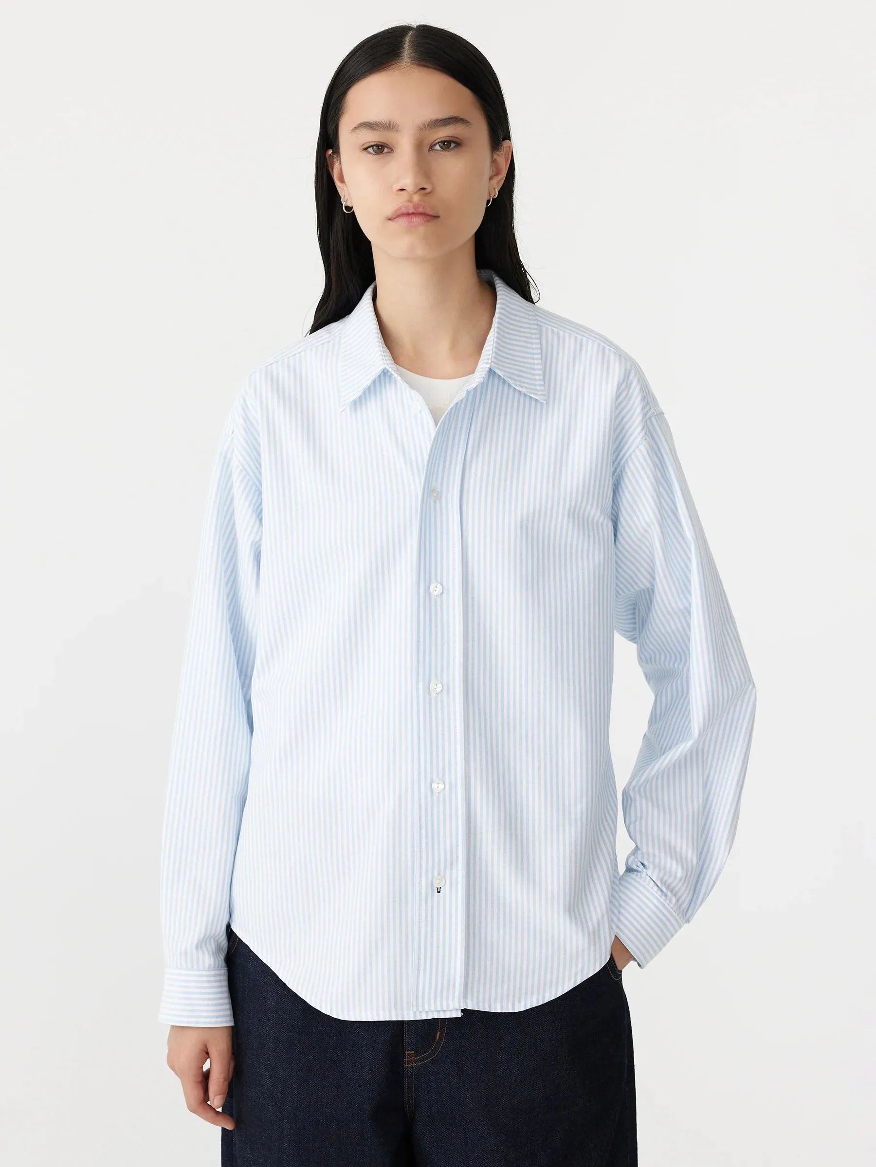Oversized Universal Shirt | White and Pale Blue