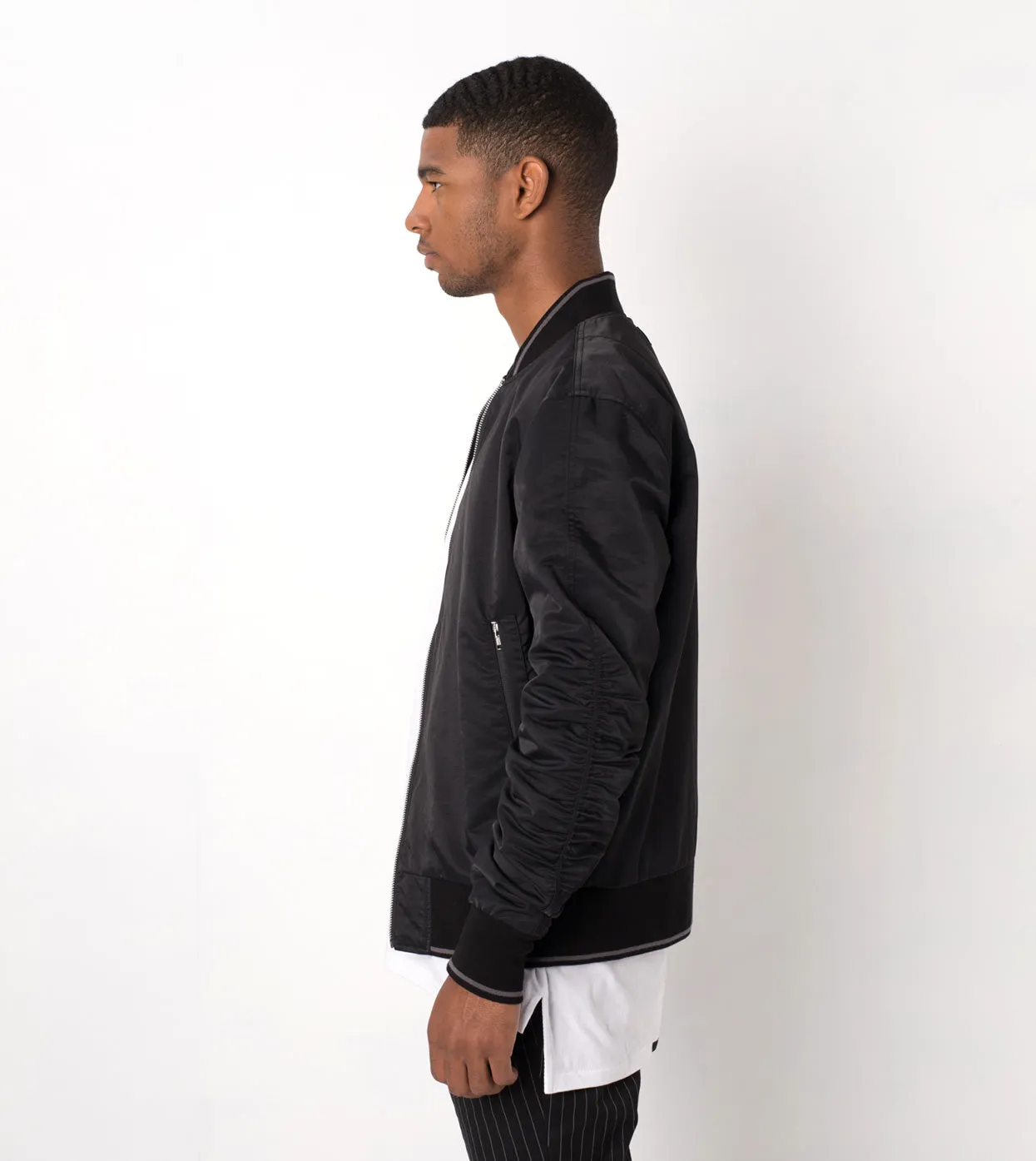 Pinstripe Reversible Bomber Black/White - Sale